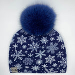 Charger l&#39;image dans la galerie, #040 Tuque Hiver Flocons Marine
